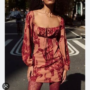 *NEW* Urban Outfitters Long Sleeve Red Dress